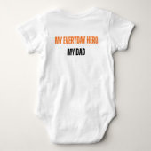 Kinder T-shirt: Mijn vader is mijn held Romper (Achterkant)