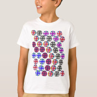 Kinder T-shirt. Vlaggen van de Unie met meerdere k