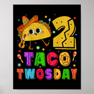 Kinder Taco Twosday - Dos Peuter Verjaardagsfeest Poster