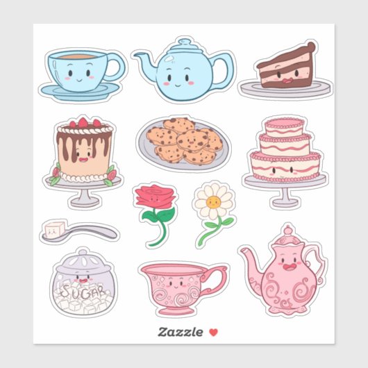Kinder Tea Party set Sticker (Vel)