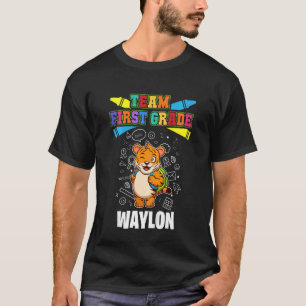Kinder team eerste klas Waylon gepersonaliseerd T-shirt
