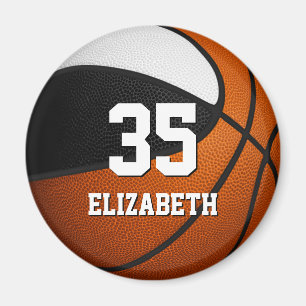 kinder  team met zwarte witte basketbal magneet