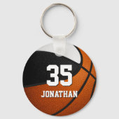 kinder  team met zwarte witte basketbal sleutelhanger (Voorkant)