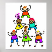 Kinder teamwerk poster (Voorkant)
