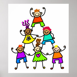 Kinder teamwerk poster
