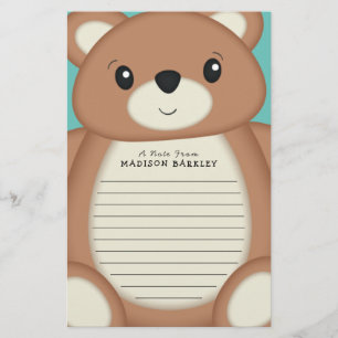 Kinder Teddy Bear Cute Stationery Briefpapier
