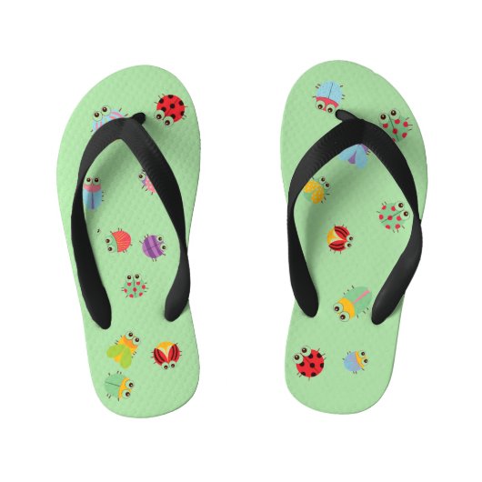 Kinder Teenslippers - Bugs Light Green (Voetbed)