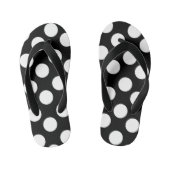 Kinder Teenslippers met zwarte en witte pokadots (Voetbed)