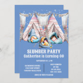 Kinder teepee sleepover sluimerende pyjama party p kaart (Voorkant / Achterkant)