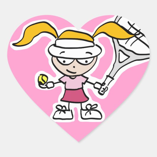 Kinder tennis stickers met leuke cartoon (Voorkant)