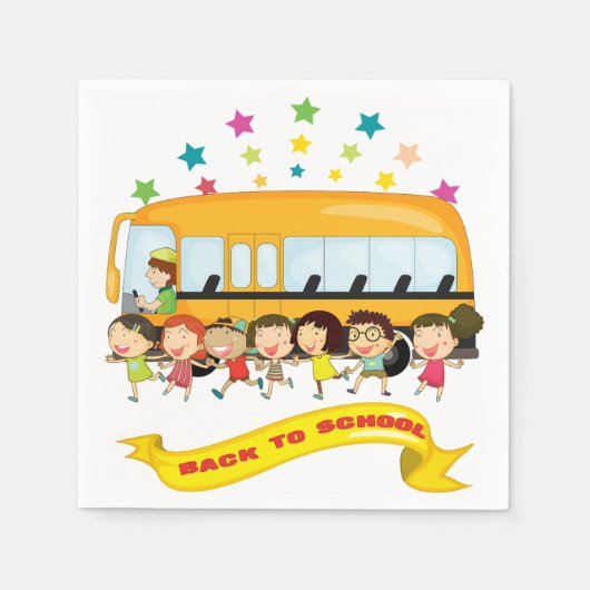 Kinder terug naar school papieren servetten (Voorkant)