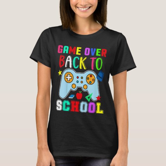 Kinder terug naar school spel over leraar student  t-shirt (Voorkant)