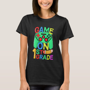 Kinder terug naar school Video gamer 1e Grade game T-shirt