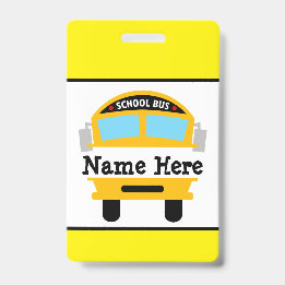 Kinder Terug naar schoolbus Persoonlijke naamkaart Badge
