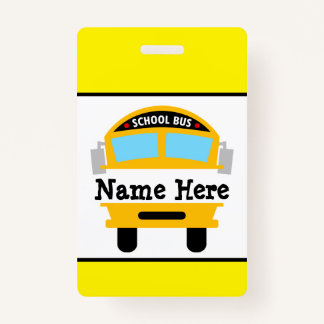 Kinder Terug naar schoolbus Persoonlijke naamkaart Badge