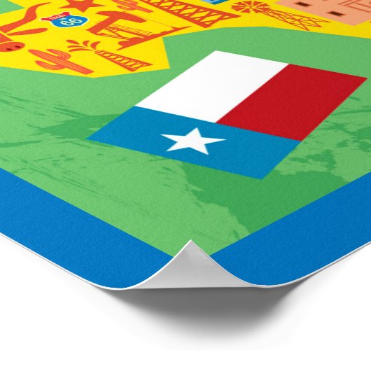 Kinder Texas Map Poster (Hoek)