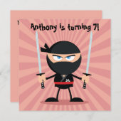 Kinder themapartij Ninja Kaart (Voorkant / Achterkant)