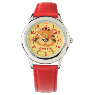 Kinder tijgerkunst: kijk uit horloge