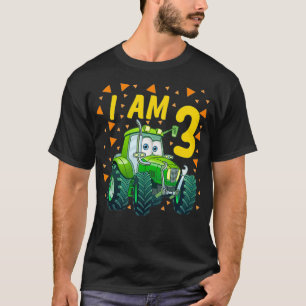 Kinder tractor 3e verjaardag, boer 3 jaar oud t-shirt