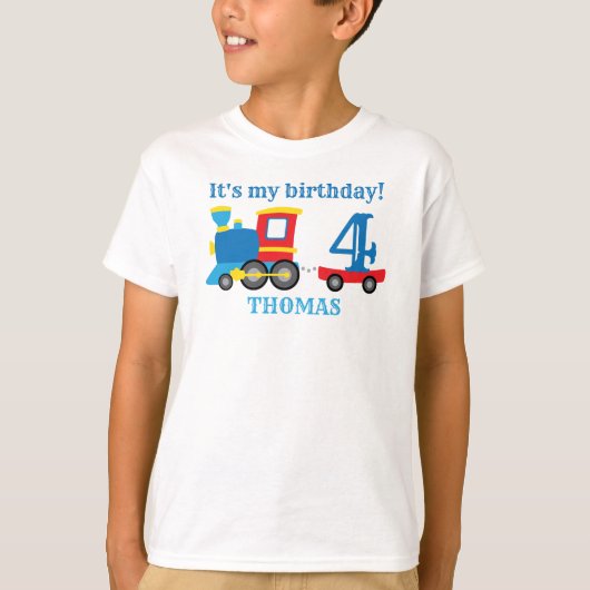 Kinder Train Birthday Boy T-shirt (Voorkant)