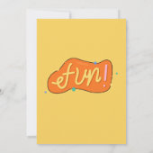 Kinder Trampoline Birthday Party Invitation Yellow Kaart (Achterkant)