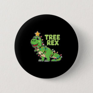 Kinder Tree Rex Kinder kerst Dinosaurus Pun Ronde Button 5,7 Cm