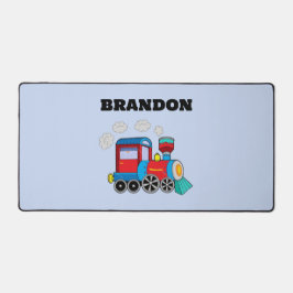 Kinder Treinjongens Blauw Aangepaste Naam Bureaumat