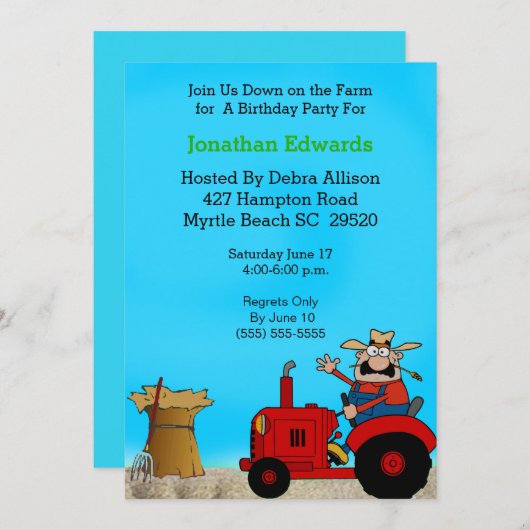 Kinder trekkerthema Birthday-uitnodiging Kaart (Voorkant / Achterkant)