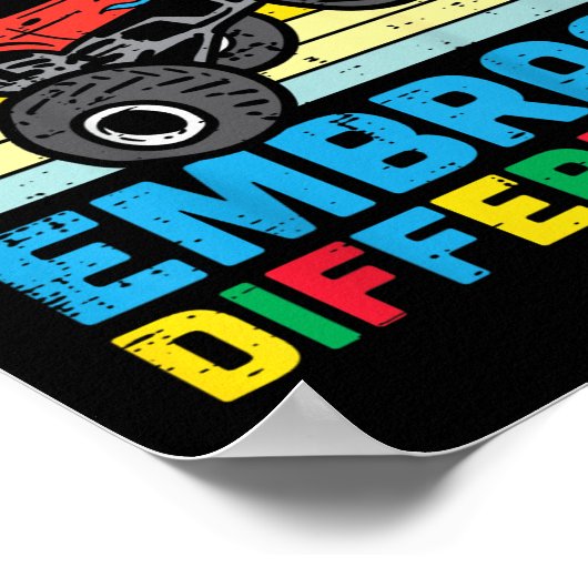 Kinder Trex Monster Truck Embrace Verschillen Auti Poster (Hoek)