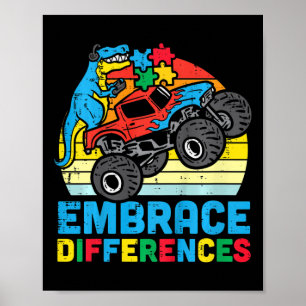 Kinder Trex Monster Truck Embrace Verschillen Auti Poster