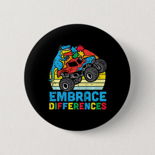 Kinder Trex Monster Truck Embrace Verschillen Auti Ronde Button 5,7 Cm