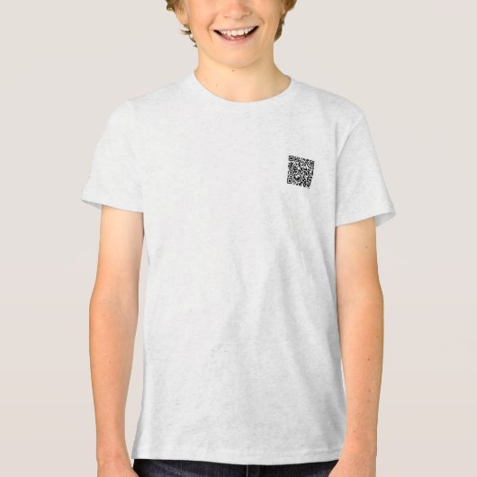 Kinder Tri-Blend Shirt met scanbaar QR-codeontwerp (Voorkant)