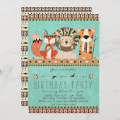 Kinder tribale verjaardagsfeest kaart (Voorkant / Achterkant)