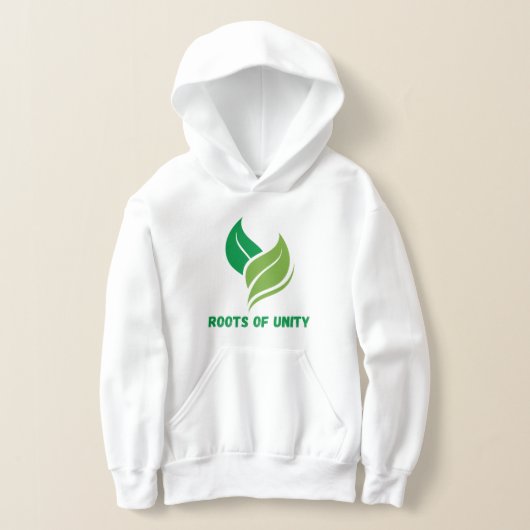 Kinder trui Hoodie – Roots of Unity Natuur Design (Laagn)