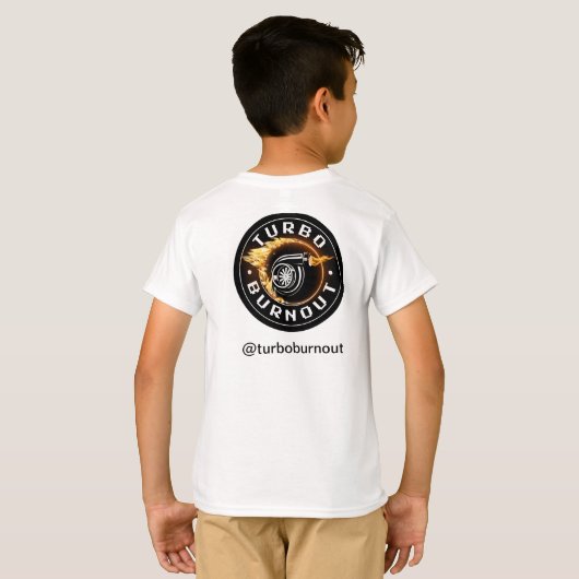 Kinder Turbo Burnout Merch T-shirt (Achterkant volledig)