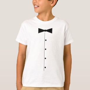 Kinder tuxedo kostuum t-shirt met zwarte vlinderda
