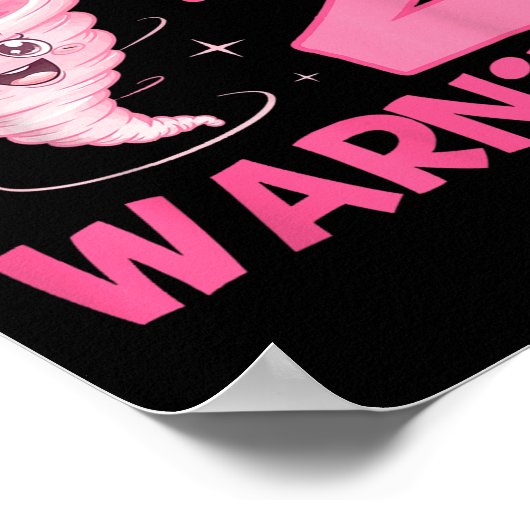 Kinder Two-Nado Waarschuwing 2e Verjaardag Roze To Poster (Hoek)