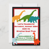 Kinder uitnodiging Dinosaur Birthday (Achterkant)