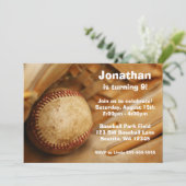 Kinder uitnodiging van de Baseball Birthday (Staand voorkant)