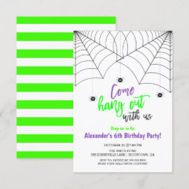 Kinder uitnodiging van de Birthday Halloween Party