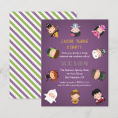 Kinder uitnodiging van de Birthday Party van Hallo (Voorkant / Achterkant)