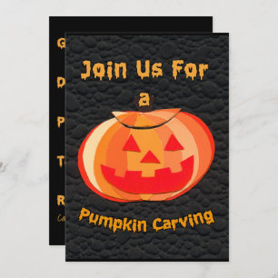 Kinder uitnodiging van de Halloween Pumpkin Carvin