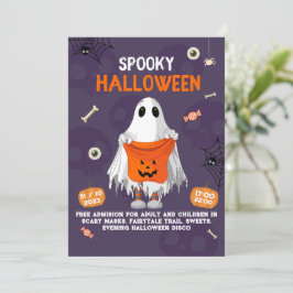 Kinder uitnodiging van Halloween Cute Costume Part