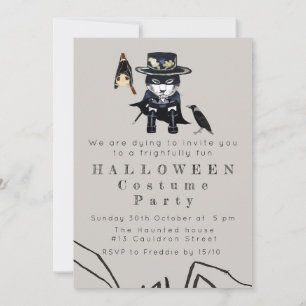 Kinder uitnodiging voor costuum-partij Halloween