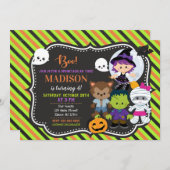 Kinder uitnodiging voor geboorte Halloween (Voorkant / Achterkant)