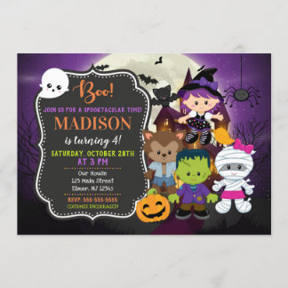 Kinder uitnodiging voor geboorte Halloween