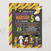 Kinder uitnodiging voor geboorte Halloween (Voorkant / Achterkant)