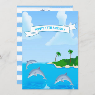 Kinder uitnodiging voor het feest van de dolfijn