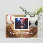 Kinder uitnodiging voor zondagse sport (Staand voorkant)