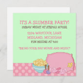 Kinder uitnodigingen van de Slumber Party (Voorkant / Achterkant)